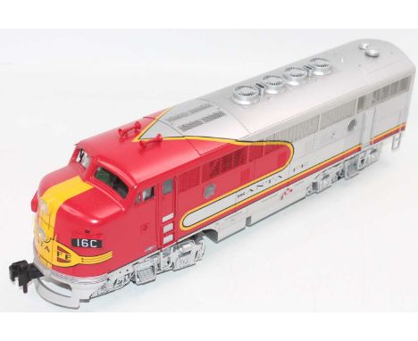 Rail King G gauge 1/32 F-3 diesel engine. Silver with red &amp; yellow (E) (BF-G)