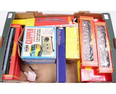 Various Hornby items plus a Lima diesel and a H&amp;M controller: Two packs of 3 R6367 EWS Coal wagons (M-BE); Pullman coach 