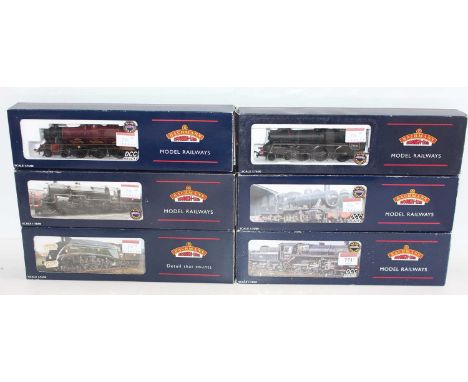 Six 00 gauge Bachmann Branchline locos &amp; tenders: 32-178 Crab 2715 LMS lined black; 32-506 Standard Class 4 5MT 73110 ‘Th
