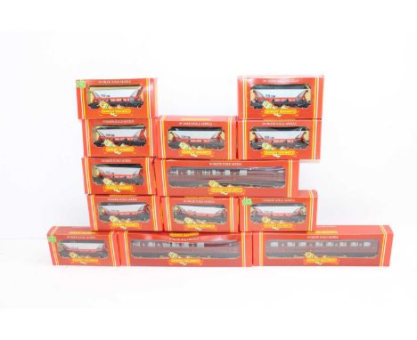 Hornby (Margate) items: one R483 &amp; 2 x R484 BR composite maroon coaches (M-BM); ten R249 MGR hopper wagons Speedlink live