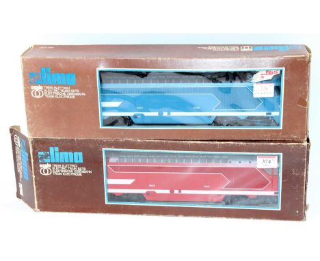 Two Lima Continental SNCF diesel locos: one each red &amp; blue 67001 (E-BG)