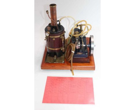 Cheddar Models and Reeves Heritage Collection Stationary Steam Plant, comprising of gas-powered Cheddar Vertical Fire Tube bo