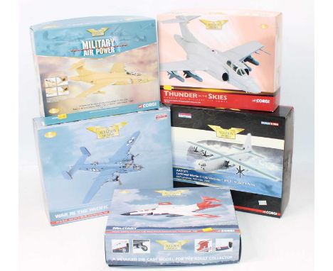 Five various boxed Corgi Aviation Archive mixed scale diecast aircraft, all in original boxes, and appear as issued and compl