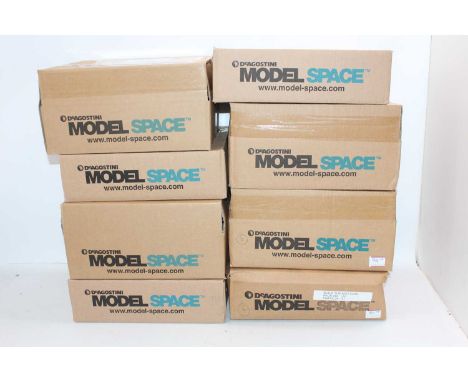 8 Deagostini Trade Boxes containing a quantity of 1/8th scale Build The Ford Shelby Mustang, some parts in the sequence appea