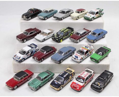 60 various unboxed 1/43rd scale mixed racing and saloon diecast vehicles, mixed manufacturers to include Corgi, Road Signatur