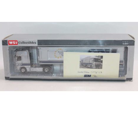 A WSI Collectables Product No. 02-1573 1/50th scale limited edition model DAF XF SSC 4x2 with Refrigerator Trailer - 'S.D.M. 