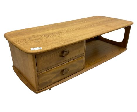 Lucian Ercolani for Ercol - mid-20th century elm and beech 'Minerva' coffee tableDimensions: Height:&nbsp;39cm&nbsp; Length/W