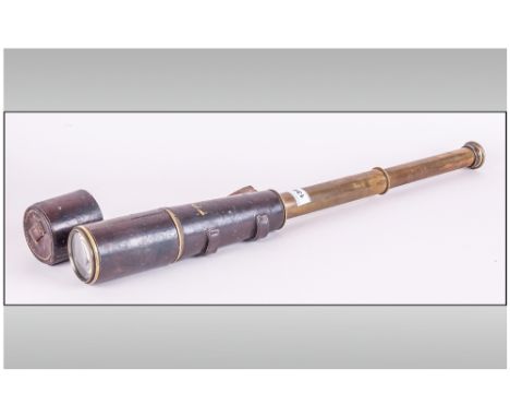 WW1 Military Leather Clad Telescopic Telescope. Stamped by R and J, Beck Limited, London 1917, No.7723. 