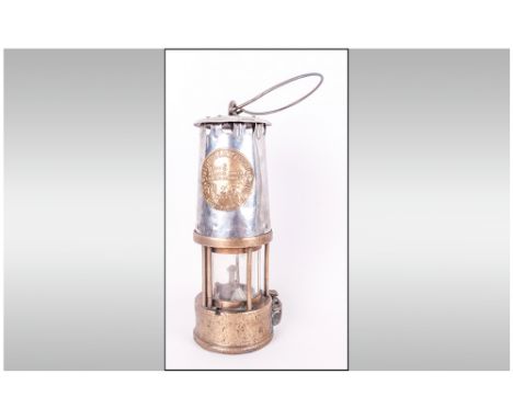 Brass Miners Lamp. Reads on It - The Protector Lamp and Lighting Co & Ltd, Eccles Manchester. 