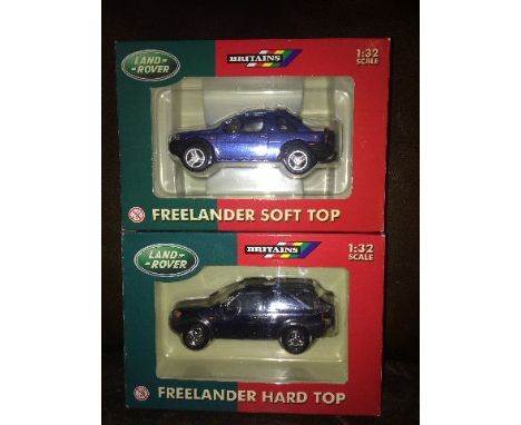 BRITAINS - FREELANDER SOFT TOP - BLUE (40647) & BRITAINS - FREELANDER HARD TOP - BLUE (40550) BOTH 1:32 SCALE