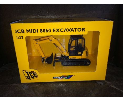 BRITAINS - JCB MINI 8060 EXCAVATOR - JCB YELLOW BOX (40513) 1:32 SCALE