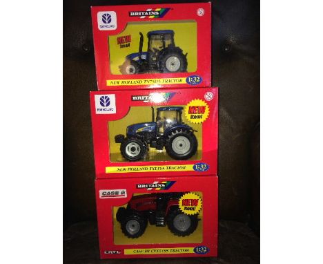 BRITAINS - CASE IH CVX1155 -(42012), BRITAINS - NEW HOLLAND TS135A - (NEW DECALS) (42099) & BRITAINS - NEW HOLLAND TN75DA - (