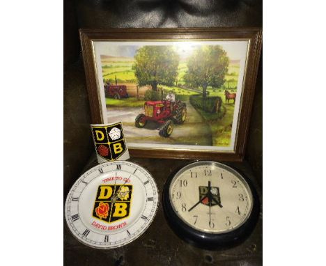 DAVID BROWN COLLECTION - PRINT, STICKER & 2 CLOCKS
