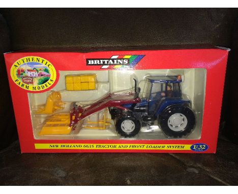 BRITAINS - NEW HOLLAND 6635 WITH FRONT LOADER SYSTEM (9649) 1:32 SCALE