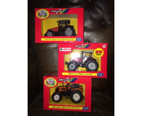 BRITAINS - RENAULT CERGOS 340 (00225), BRITAINS - STEYR 6135 PROFI - (40804) & BRITAINS - MASSEY FERGUSON TRACTOR 6290 - (405