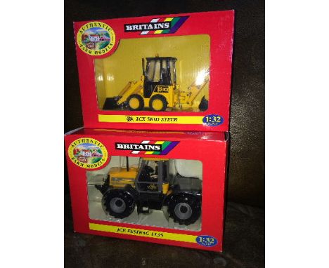 BRITAINS - JCB 1CX SKIDSTEER (09453) & BRITAINS - JCB FASTRAC 1135 - (9440) BOTH 1:32 SCALE