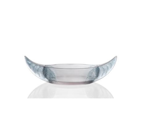 RENÉ LALIQUE (FRENCH 1860-1945) ACANTHES JARDINIÈRE, NO. 3460 designed 1927 clear, frosted and blue stained stencilled R. LAL
