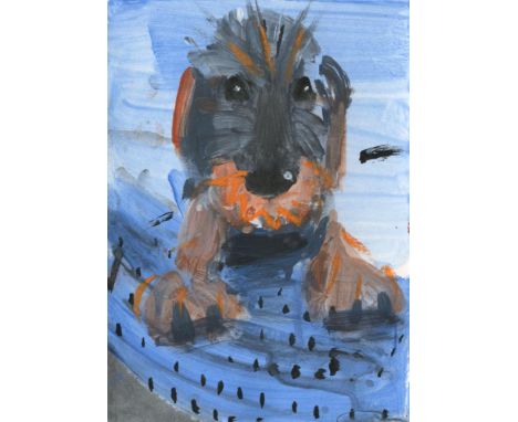 
	
		Susie Hamilton
		Dachshund 3, 2022
		Acrylic and Pastel on Paper
		Signed verso
		15 x 10cm (5¾ x 3¾ in.)
		
		About
		&