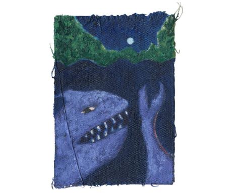 
	
		Mark Connolly
		Portrait of a Shark, 2022
		Oil on Canvas on Paper
		Signed verso
		15 x 10cm (5¾ x 3¾ in.)
		
		About 
