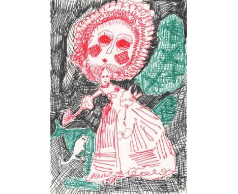 
	
		Grayson Perry RA
		Study for The Great Beauty (4), 2022
		Ink on Paper
		Signed verso
		15 x 10cm (5¾ x 3¾ in.)
		
		Abo