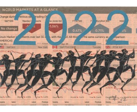 
	
		Godfried Donkor
		Financial Times Race 2022, 2022
		Collage on Paper
		Signed recto, further signed verso
		10 x 15cm (3