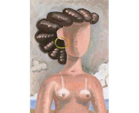 
	
		Tomàs Morell
		Femme Avec Des Boucles Au Bord De La Mer, 2022
		Oil on Paper
		Signed verso
		15 x 10cm (5¾ x 3¾ in.)
		