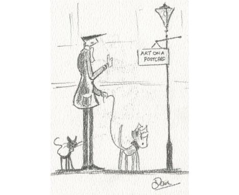 
	
		Dan McFall
		Buy A Postcard Make A Difference, 2022
		Pencil on Paper
		Signed verso
		15 x 10cm (5¾ x 3¾ in.)
		
		Abou