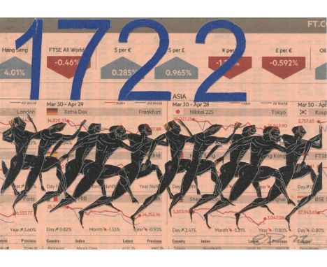 
	
		Godfried Donkor
		Financial Times Race 1722, 2022
		Collage on Paper
		Signed recto, further signed verso
		10 x 15cm (3