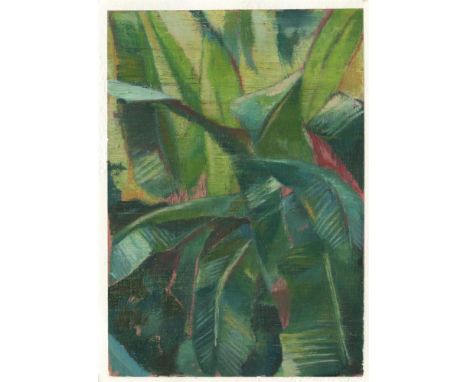 
	
		Aidan Myers
		Banana Leaf Forms XIV, 2022
		Oil on Paper
		Signed verso
		15 x 10cm (5¾ x 3¾ in.)
		
		About 
		&nbsp;
	