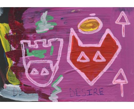 
	
		Shem
		Desire, 2022
		Acrylic, Paint, Biro and Paint Pen on Paper
		Signed verso
		10 x 15cm (3¾ x 5¾ in.)
		
		About
		