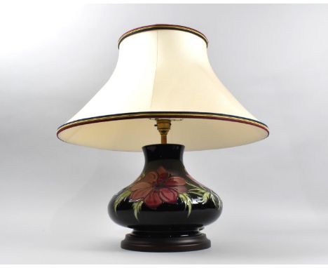 A Modern Moorcroft Anemone Patterned Table Lamp, Complete with Shade 