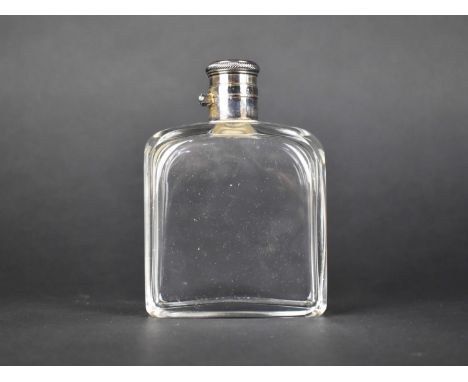 A Nice Quality Glass Hip Flask, 11.5cms High 