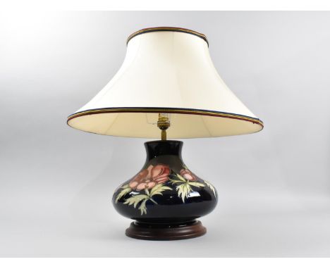 A Modern Moorcroft Anemone Patterned Table Lamp, Complete with Shade 