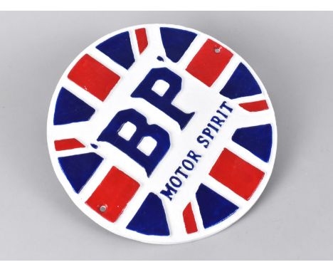 A Cast Metal Reproduction Sign for BP, 24cms Diameter, Plus VAT 
