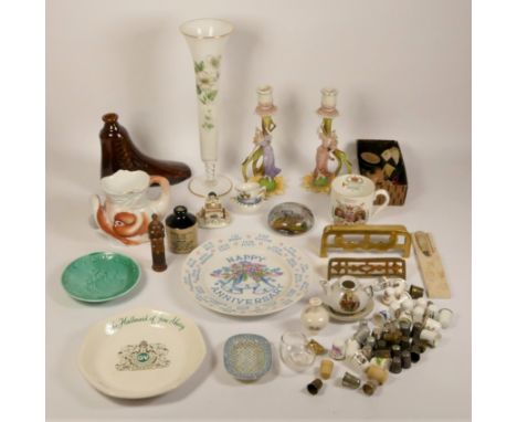 A collection of thimbles, to include one Italian silver example and five unmarked silver examples, together with an early pai