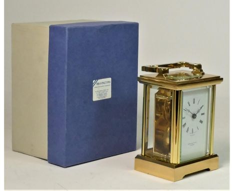 A Bravingtons Renown brass carriage clock (boxed), 11cm 