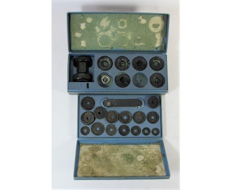 A Tissot Seastar Seven watch crystal removing kit, case and a Tissot watch back removing kit, case (2) 