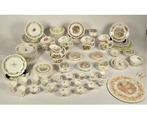 A collection of Royal Doulton Brambly Hedge ceramics to include, trinket boxes, cups and saucers, bowls together with miniatu