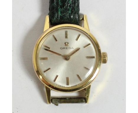 Omega, a gold plated manual wind ladies wristwatch, spares or repair, 20mm 