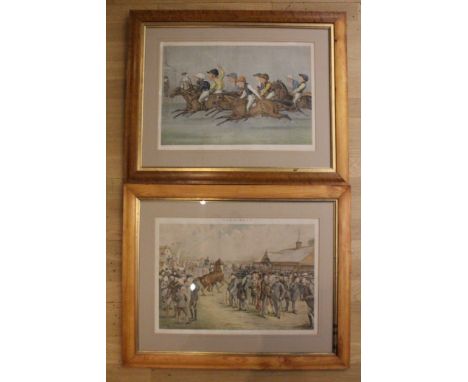 A pair of framed Vanity Fair racehorse meeting prints 'The Winning Post' and 'Newmarket', produced by Vincent Brooks. Day &am