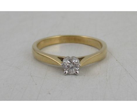 A modern 18ct gold solitaire diamond ring, weight 2.8g, diamond approximately 0.14ct-&nbsp;Colour G/H, Clarity VS1/VS2, Ring 