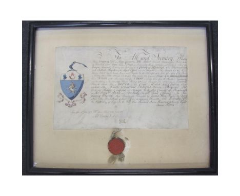 ROXBURGH: GRANT OF ARMS FOR THE COUNTY OF ROXBURGHISSUED ON THE AUTHORITY OF ROBERT AURIOL DRUMMOND HAY Earl of Kinnoul, King