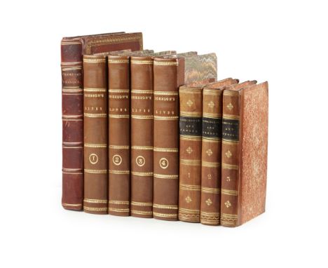 8 FINE BINDINGS, INCLUDING JAMES THOMSON, MARIA EDGEWORTH AND SAMUEL JOHNSON,THE LIVES OF THE MOST EMINENT ENGLISH POETS. Lon