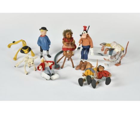 Schleich, Marx + Steiff, Konvolut  Biegefiguren, teilweise Altersspuren