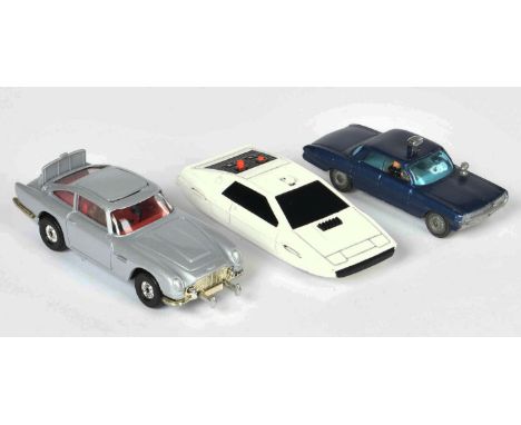 Corgi Toys, 3 Fahrzeuge James Bond + Man from Uncle, Great Britain, 1:43, Druckguss, Z 1-2