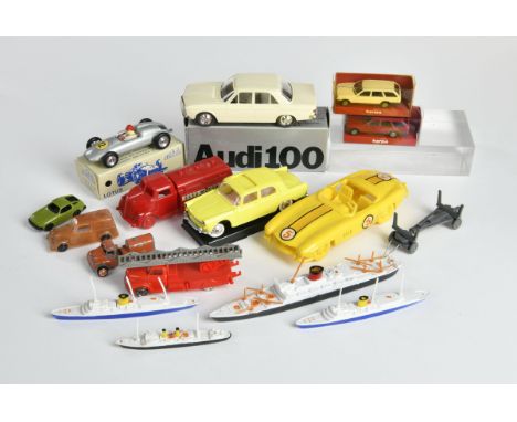 Lego, Solido u.a., Konvolut Modellautos + 2 Schiffe 2. Wahl, GemBw, meist Z 1