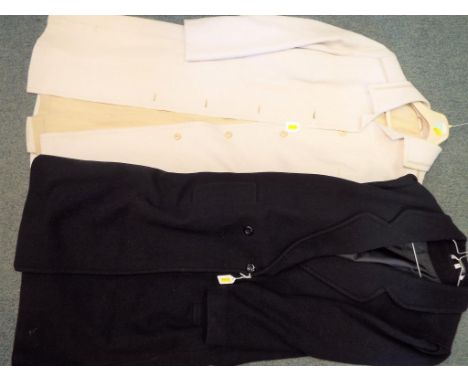 Vintage clothing - two vintage lady's full length jackets, the lighter coloured one approximately 115 cm (i) and the darker o