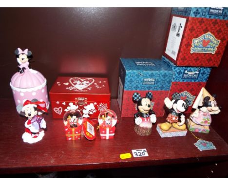 Walt Disney - a collection of Walt Disney characters to include figurines, jewellery box. trinket boxes and paperweights (qty