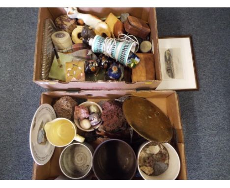 A good mixed lot to include a quantity of ceramics including a Wedgwood Peter Rabbit collector plate and a quantity of geolog