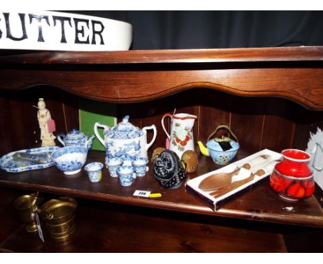 A good mixed lot to include a collection of Asian ceramics, blue and white ware, a hard back book entitles "A Christmas Carol